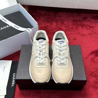 Chanel apricot craft embroidery style fashion casual sports shoes