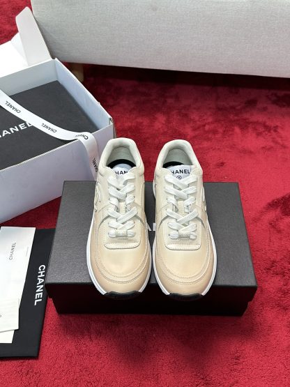 Chanel apricot craft embroidery style fashion casual sports shoes