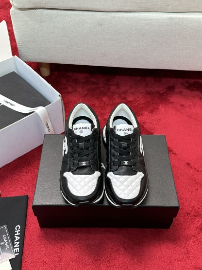 Chanel black and white craft embroidery style fashion casual sports shoes
