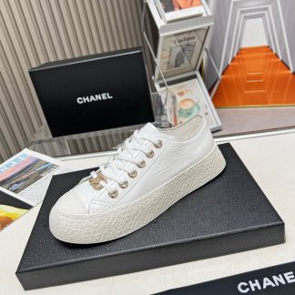 Chanel classic ultimate luxury white sneakers