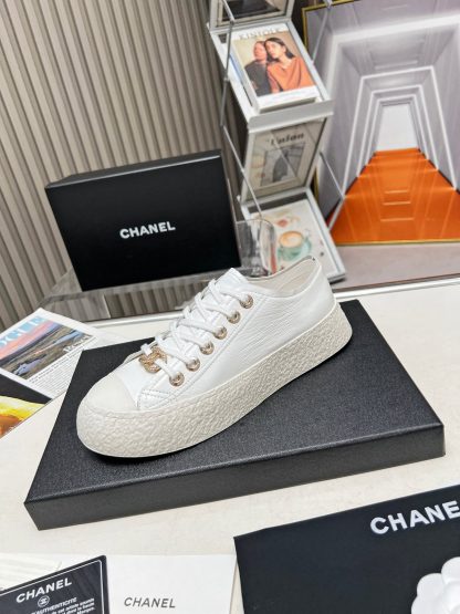 Chanel classic ultimate luxury white sneakers