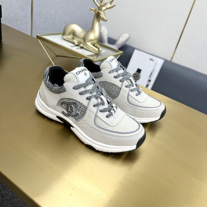 Chanel Classic Fashion Grey Black Casual Sneakers