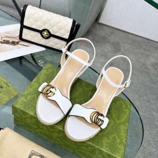 Gucci Straw Platform Sandals