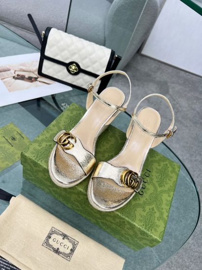 Gucci Straw Platform Sandals