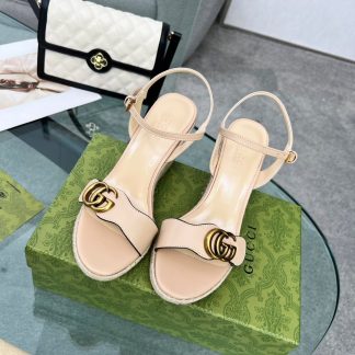 Gucci Straw Platform Sandals