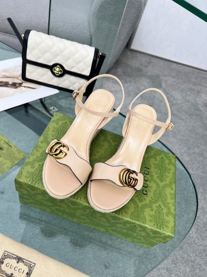 Gucci Straw Platform Sandals
