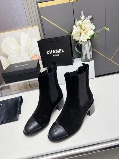 Chanel autumn and winter new black slim women's boots