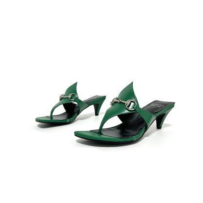 Gucci Spring and Summer Square Toe Flip Flops Classic Buckle Series