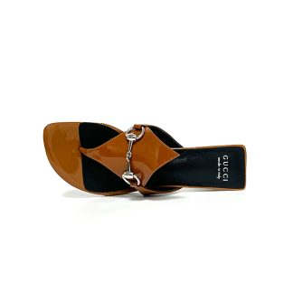 Gucci Spring and Summer Square Toe Flip Flops Classic Buckle Series