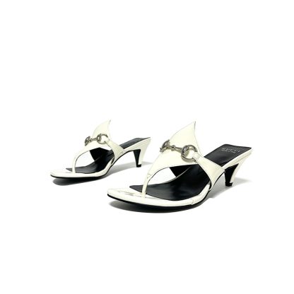 Gucci Spring and Summer Square Toe Flip Flops Classic Buckle Series