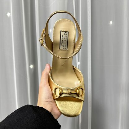 Gucci high heel block heel sandals classic buckle - Image 2
