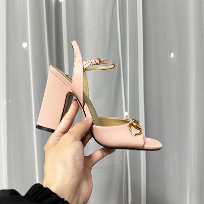 Gucci high heel block heel sandals classic buckle - Image 2