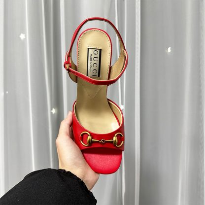 Gucci high heel block heel sandals classic buckle - Image 2