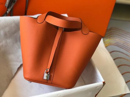 Hermès Sunset Orange Cowhide Basket Bag