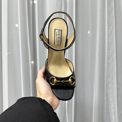 Gucci high heel block heel sandals classic buckle - Image 2