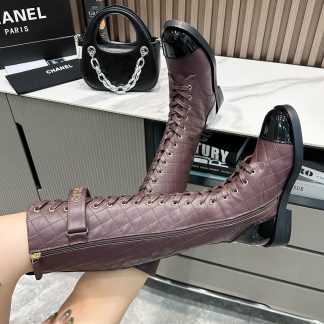 Chanel Purple Super Comfortable High Boots