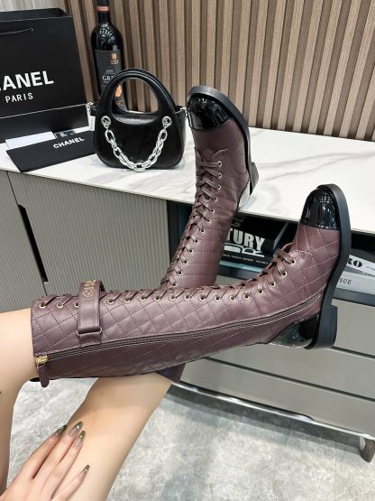 Chanel Purple Super Comfortable High Boots
