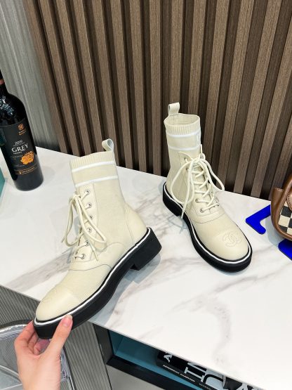 Chanel beige Paris catwalk latest boots