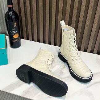 Chanel beige leather Paris catwalk latest boots
