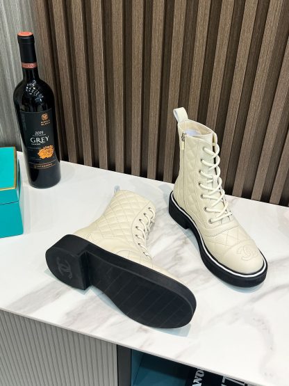 Chanel beige leather Paris catwalk latest boots