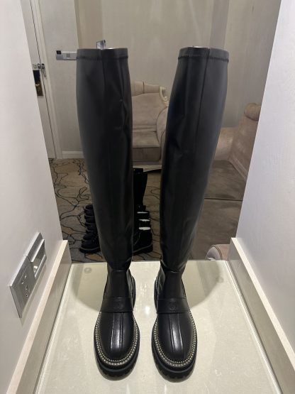 Chanel black autumn and winter high-end custom catwalk classic luxury boots