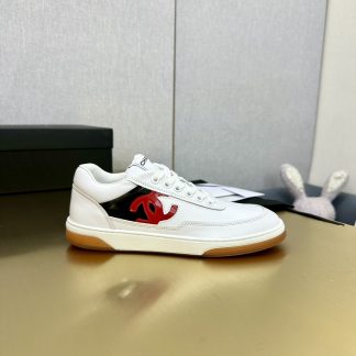 Chanel white and red mix and match versatile casual sneakers