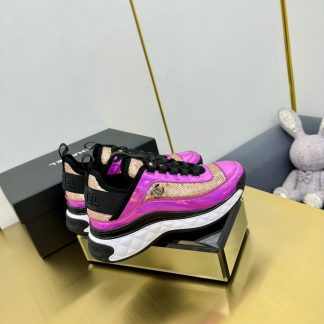 Chanel classic pink and purple mix and match fashion casual dad shoes for men and women