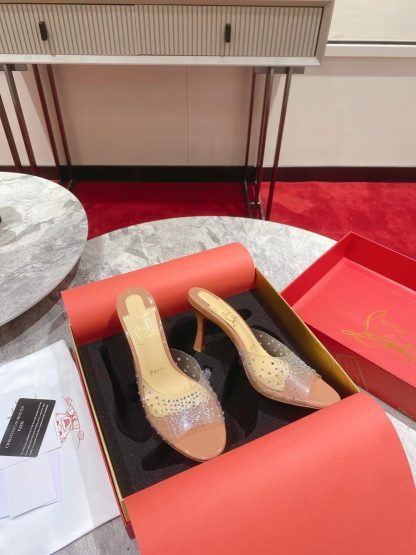 Christian Louboutin Film Diamond Peep-Toe High Heels - Image 2