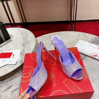 Christian Louboutin Vintage Peep-toe Crystal High Heels