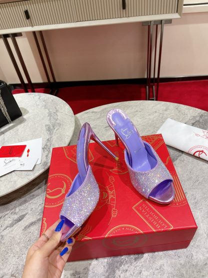 Christian Louboutin Vintage Peep-toe Crystal High Heels