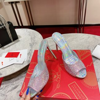Christian Louboutin Vintage Peep-toe Crystal High Heels