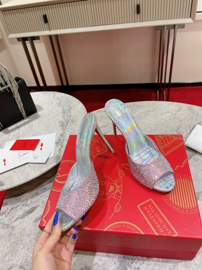 Christian Louboutin Vintage Peep-toe Crystal High Heels