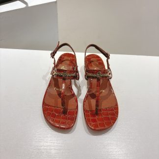 Christian Louboutin red-soled women's thong low-heeled sandals