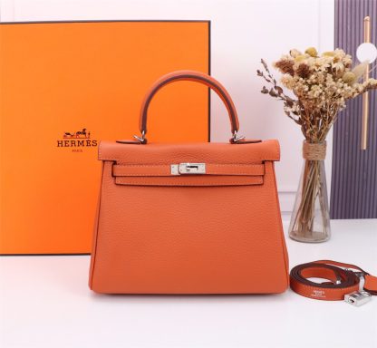 Hermès Sunset Orange Kelly Handbag Size 28cm 25cm
