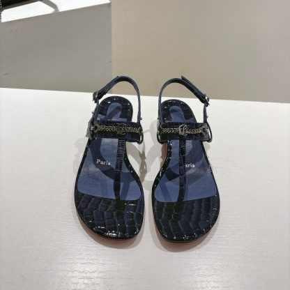 Christian Louboutin red-soled women's thong low-heeled sandals
