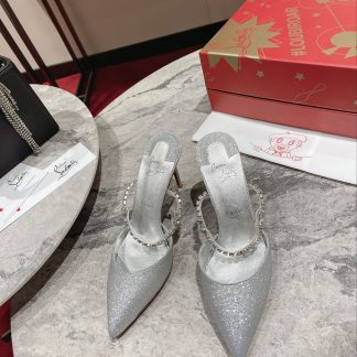 Christian Louboutin pointed toe chain sandals high heels