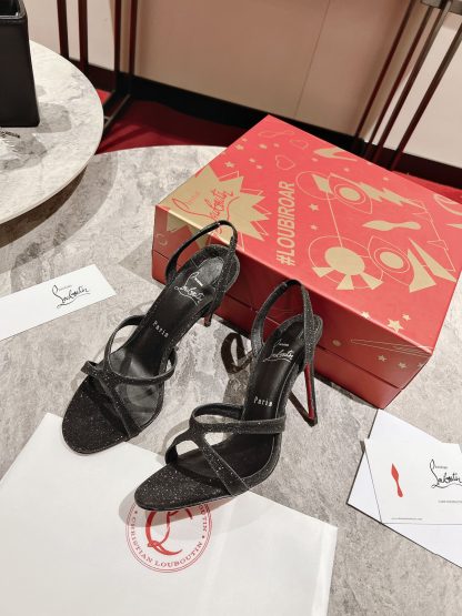 ChristianLouboutin cross strap sandals high heels