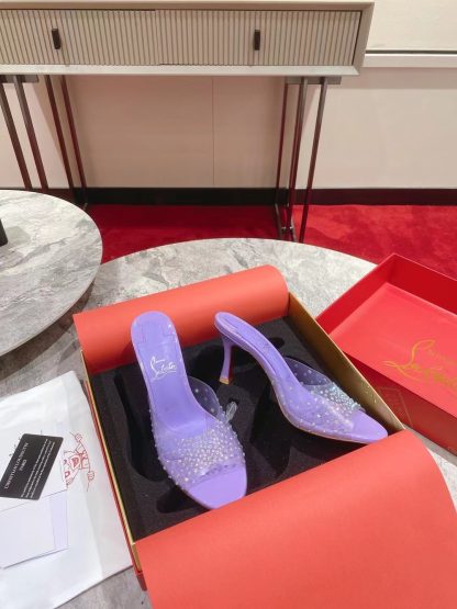 Christian Louboutin Film Diamond Peep-Toe High Heels