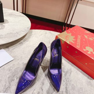 Christian Louboutin mirrored purple high heels