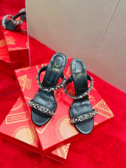 Christian Louboutin Chain Studded High Heels Sandals