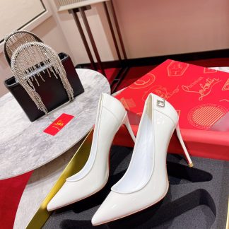 Christian Louboutin patent leather CL buckle high heels