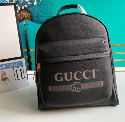 Gucci Elegant Printed Black Quality Backpack