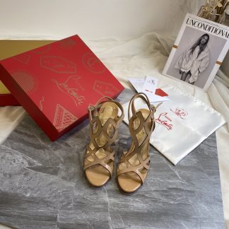 ChristianLouboutin patent leather glossy sandals high heels