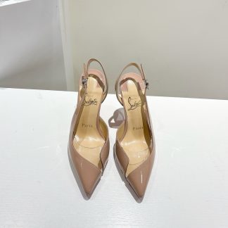 Christian Louboutin patent leather backless high-heeled sandals