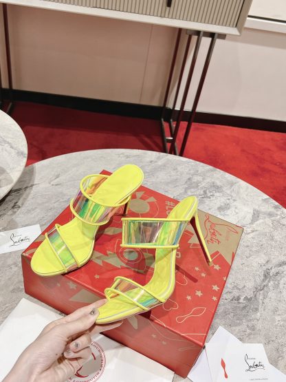 Christian Louboutin Fashion Neon Yellow Just Loub High Heel Sandals - Image 2