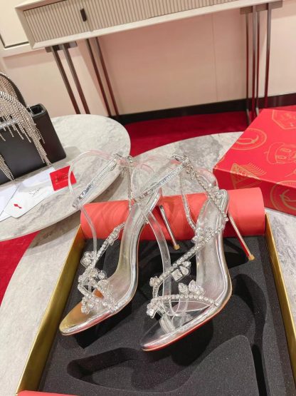 Christian Louboutin crystal chain high-heeled sandals