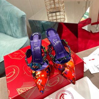 ChristianLouboutin rhinestone spike exquisite sandals high heels