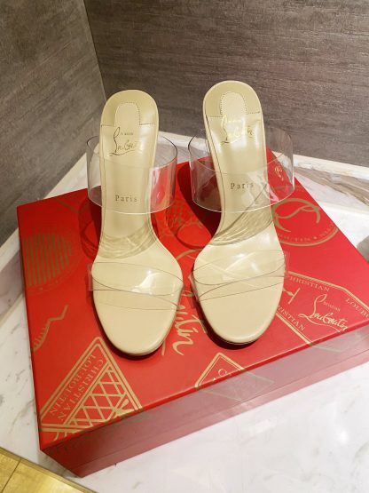 ChristianLouboutin transparent one-strap diamond sandals high heels - Image 2