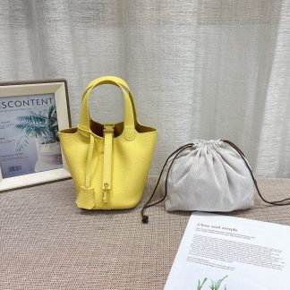 Hermès yellow mini 14cm vegetable basket Soft and versatile calfskin