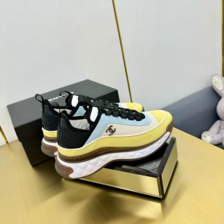 Chanel classic yellow and blue mix and match fashion casual dad shoes for men and women